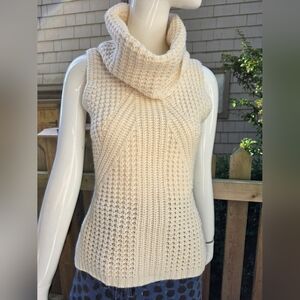 Dex Women's Small Knitted Cowl Neck Cream Coloured Vest Small.